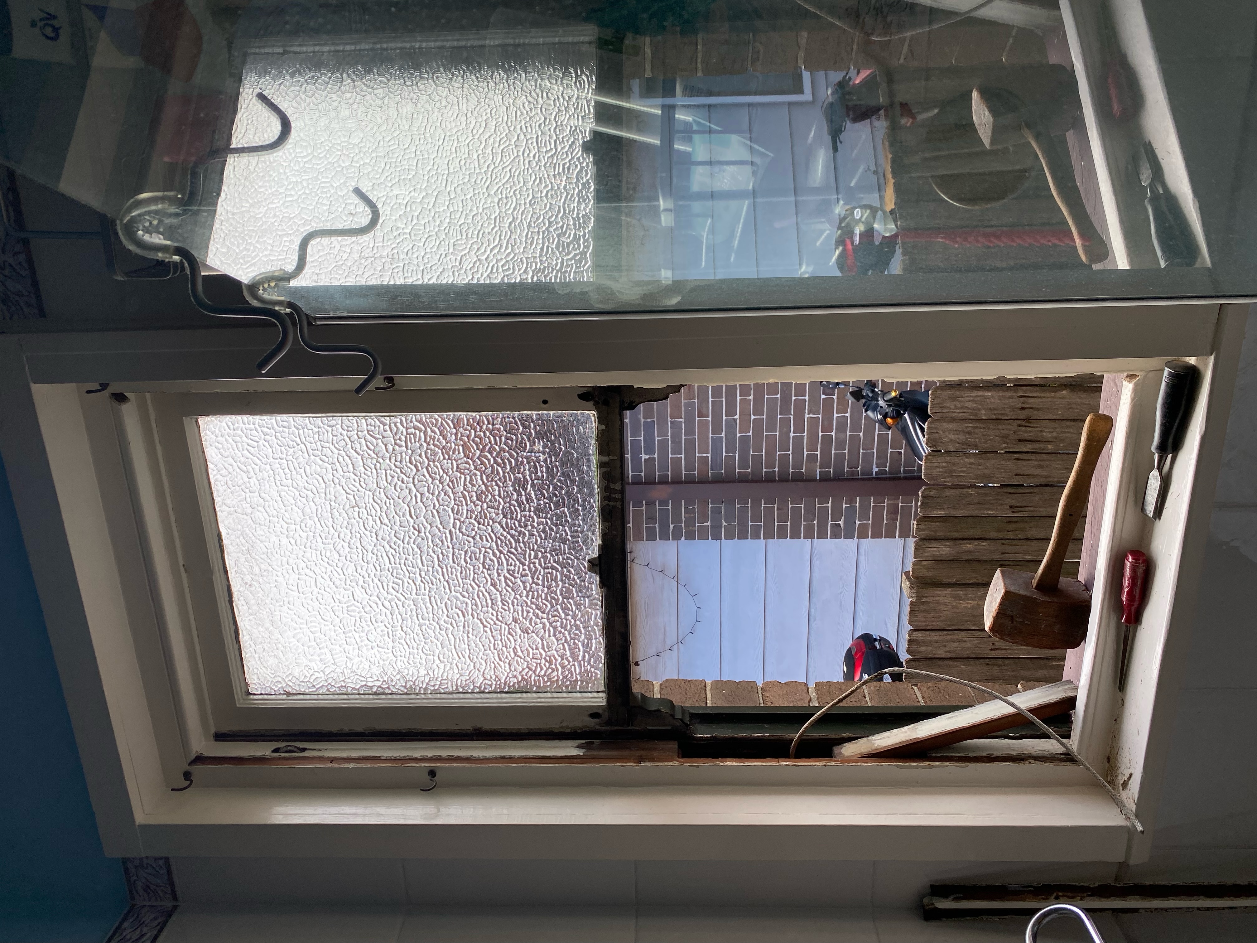 changing a sash cord in double hung window